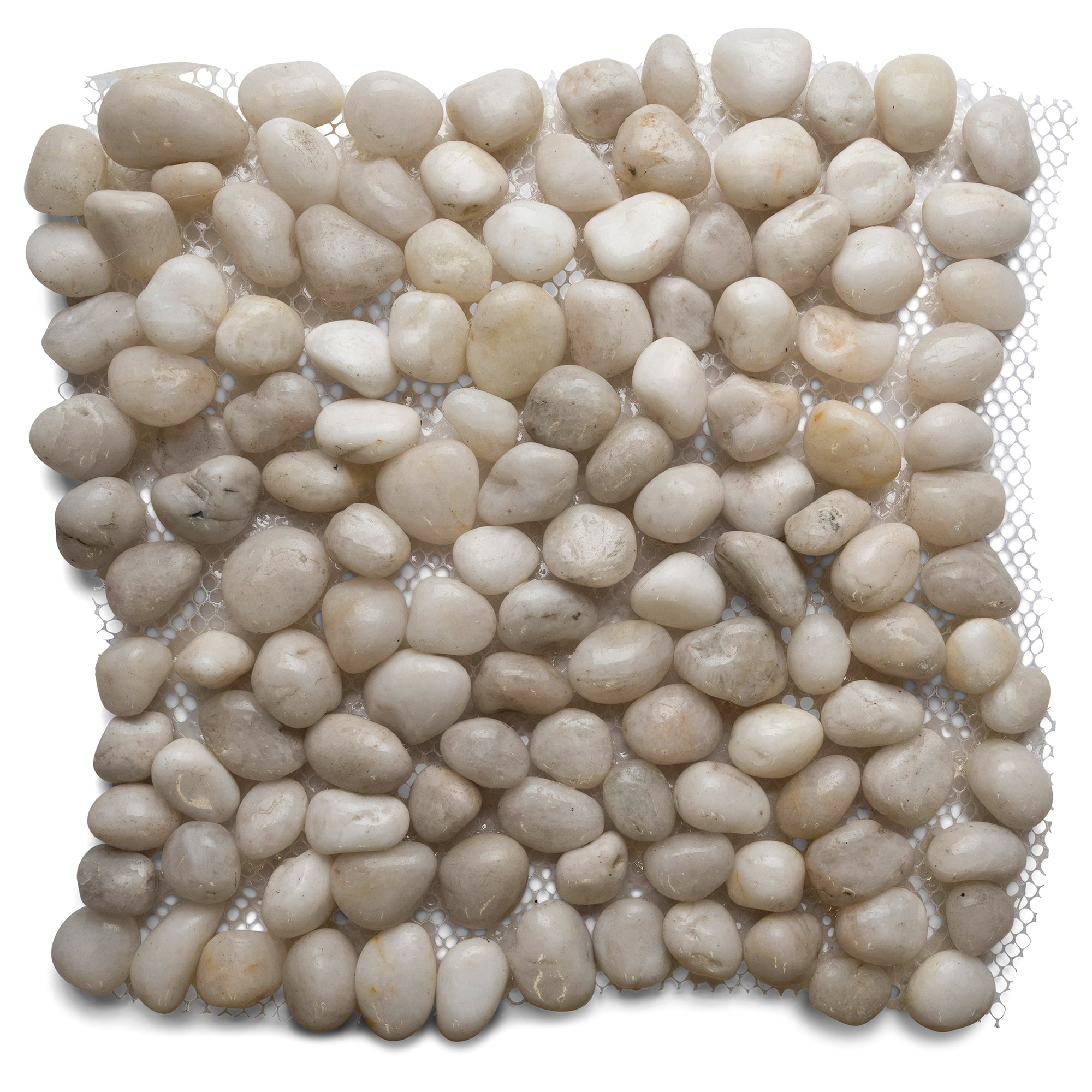 Mini Polished White Pebble Tile - Pebble Tile Shop