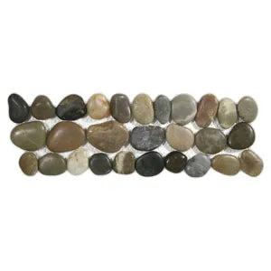 Polished Cobblestone Pebble Tile Border - Pebble Tile Shop