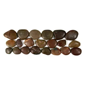 Polished Red Pebble Tile Border - Pebble Tile Shop