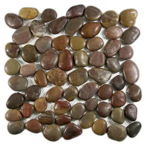 Polished Red Pebble Tile - Pebble Tile Shop