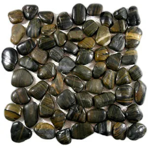 Polished Tiger Eye Pebble Tile - Pebble Tile Shop