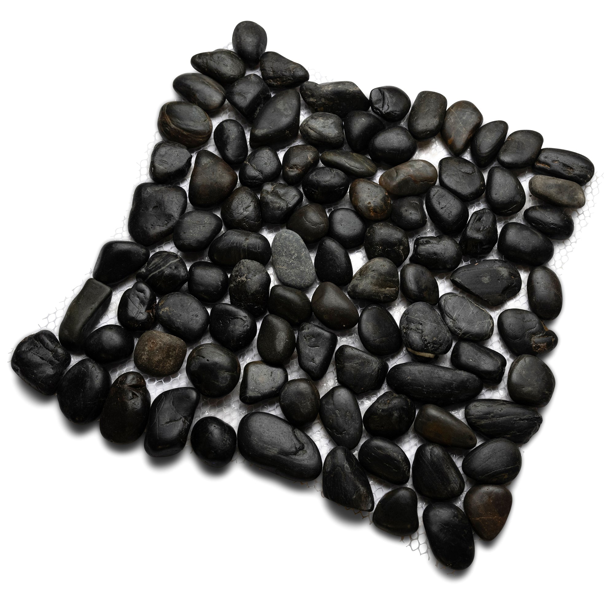 Polished Black Pebble Tile - Pebble Tile Shop