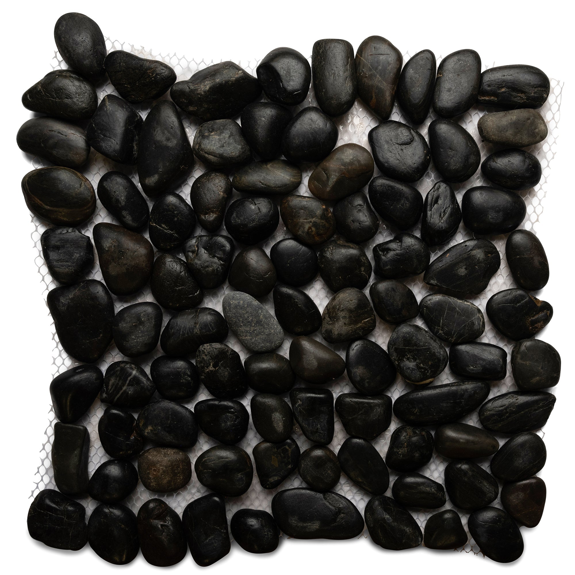 Polished Black Pebble Tile - Pebble Tile Shop