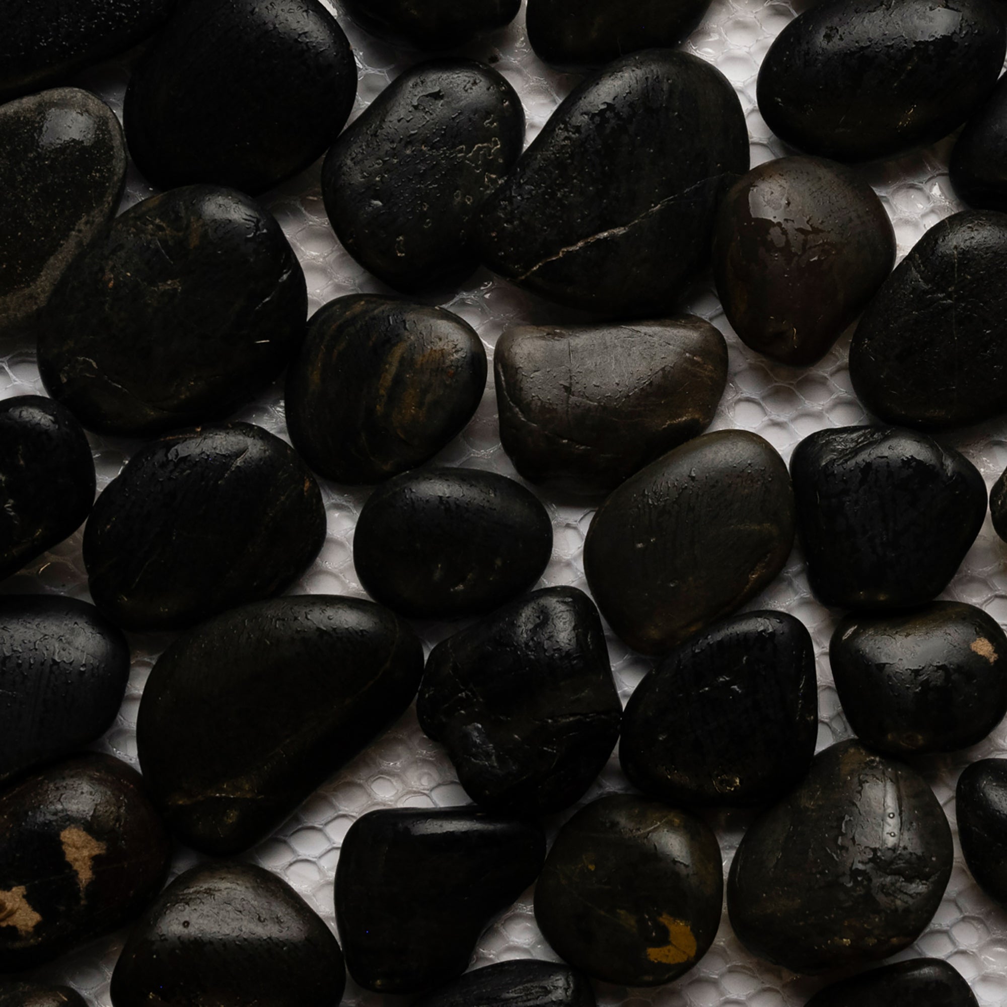 Polished Black Pebble Tile - Pebble Tile Shop