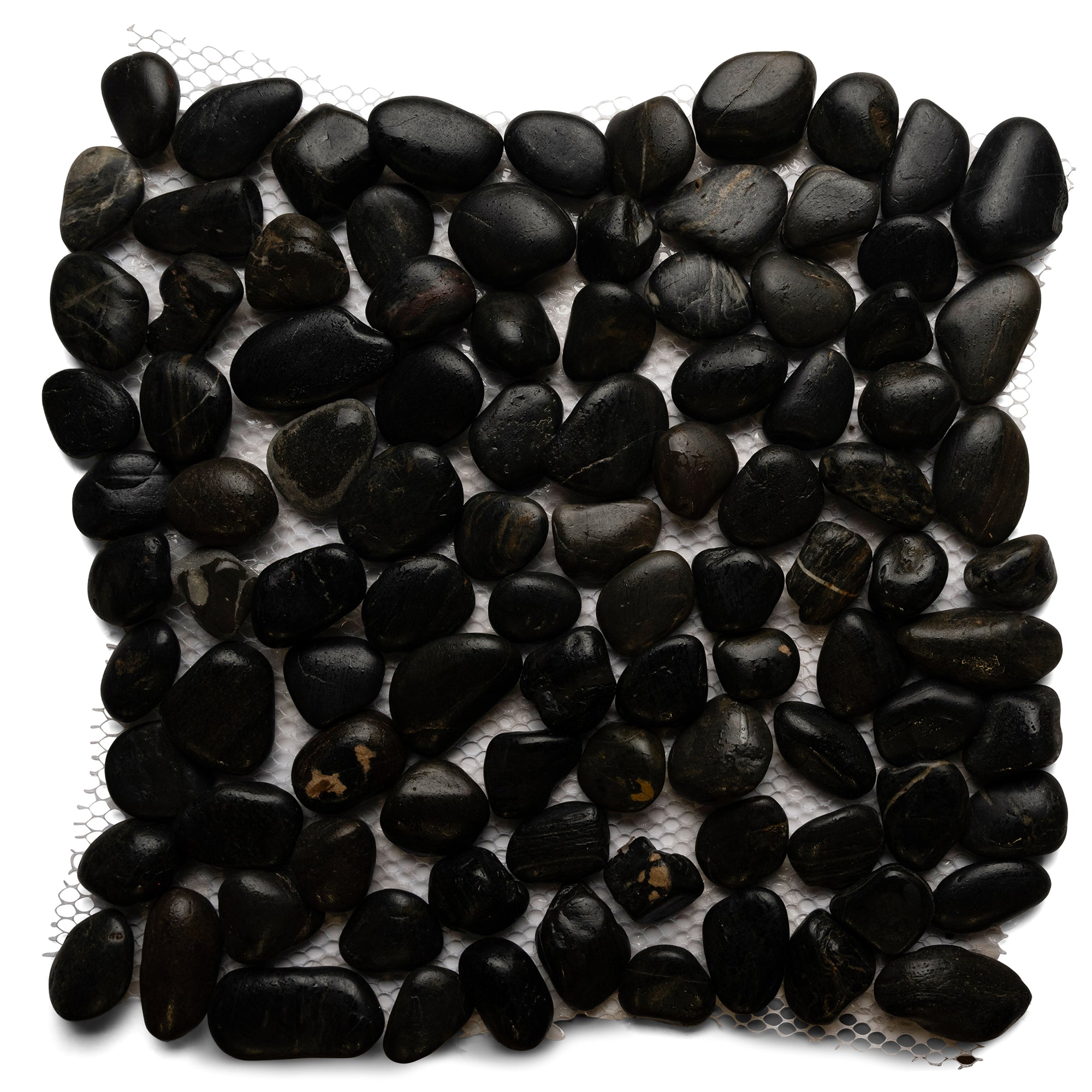 Polished Black Pebble Tile - Pebble Tile Shop