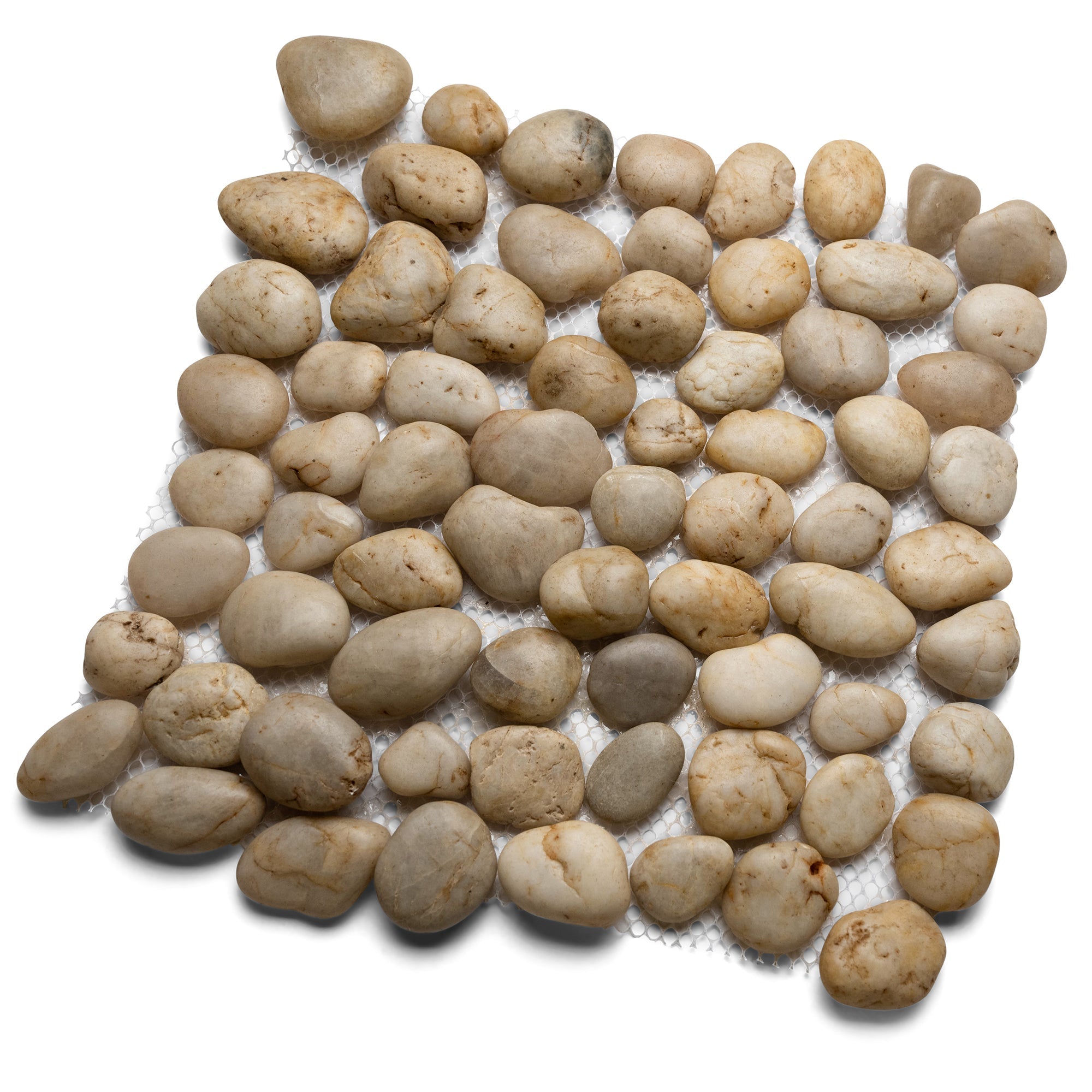 Polished White Pebble Tile - Pebble Tile Shop