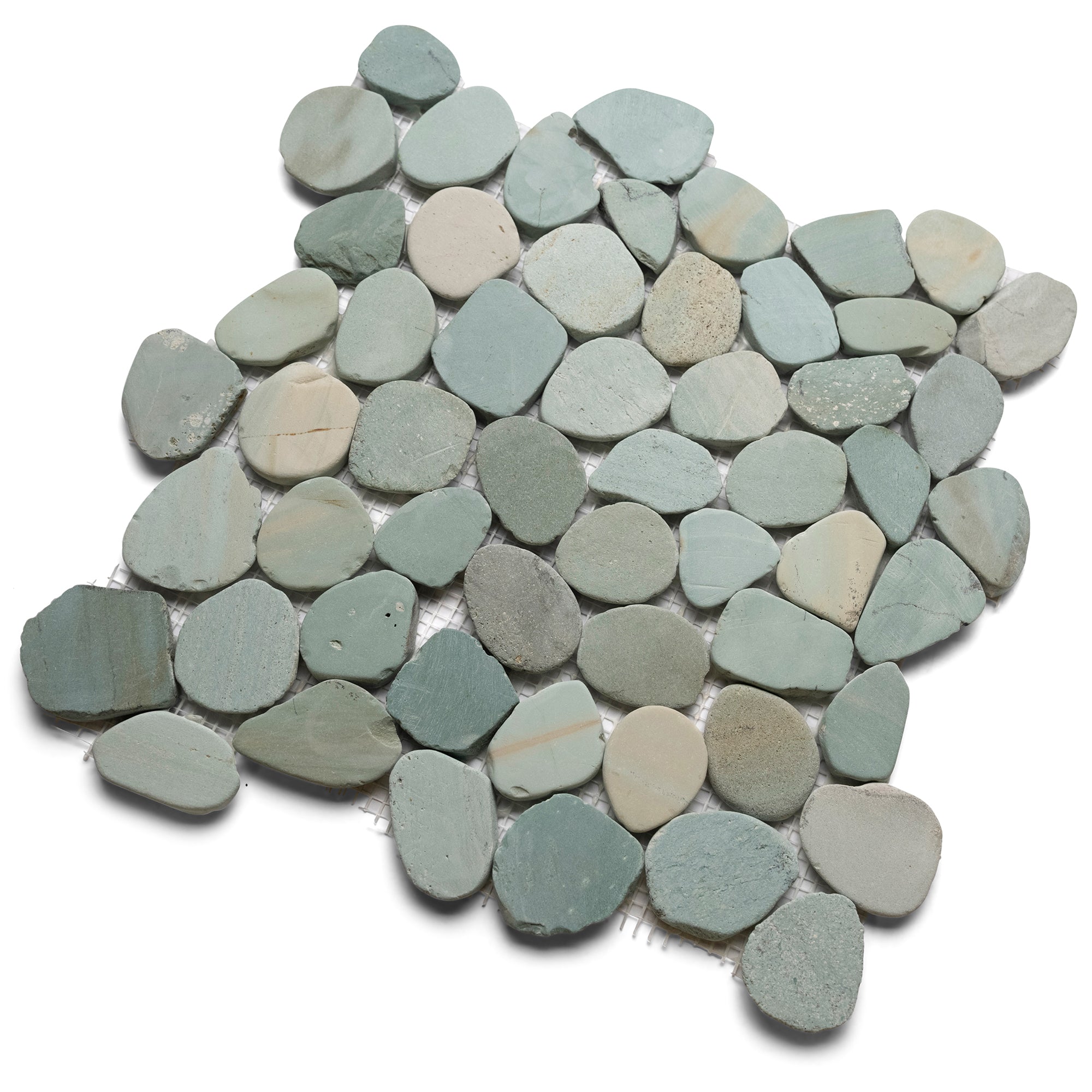 Sliced Sea Green Pebble Tile - Pebble Tile Shop