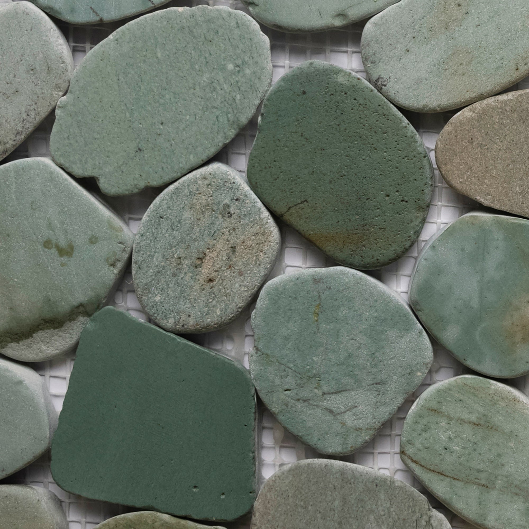 Sliced Sea Green Pebble Tile - Pebble Tile Shop