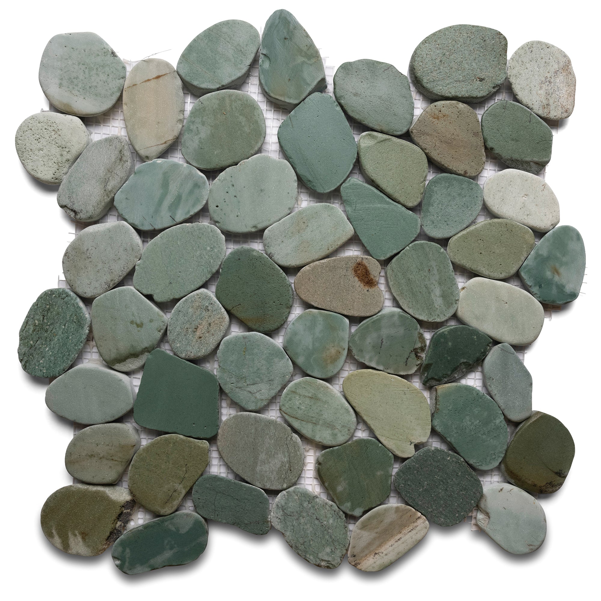 Sliced Sea Green Pebble Tile - Pebble Tile Shop