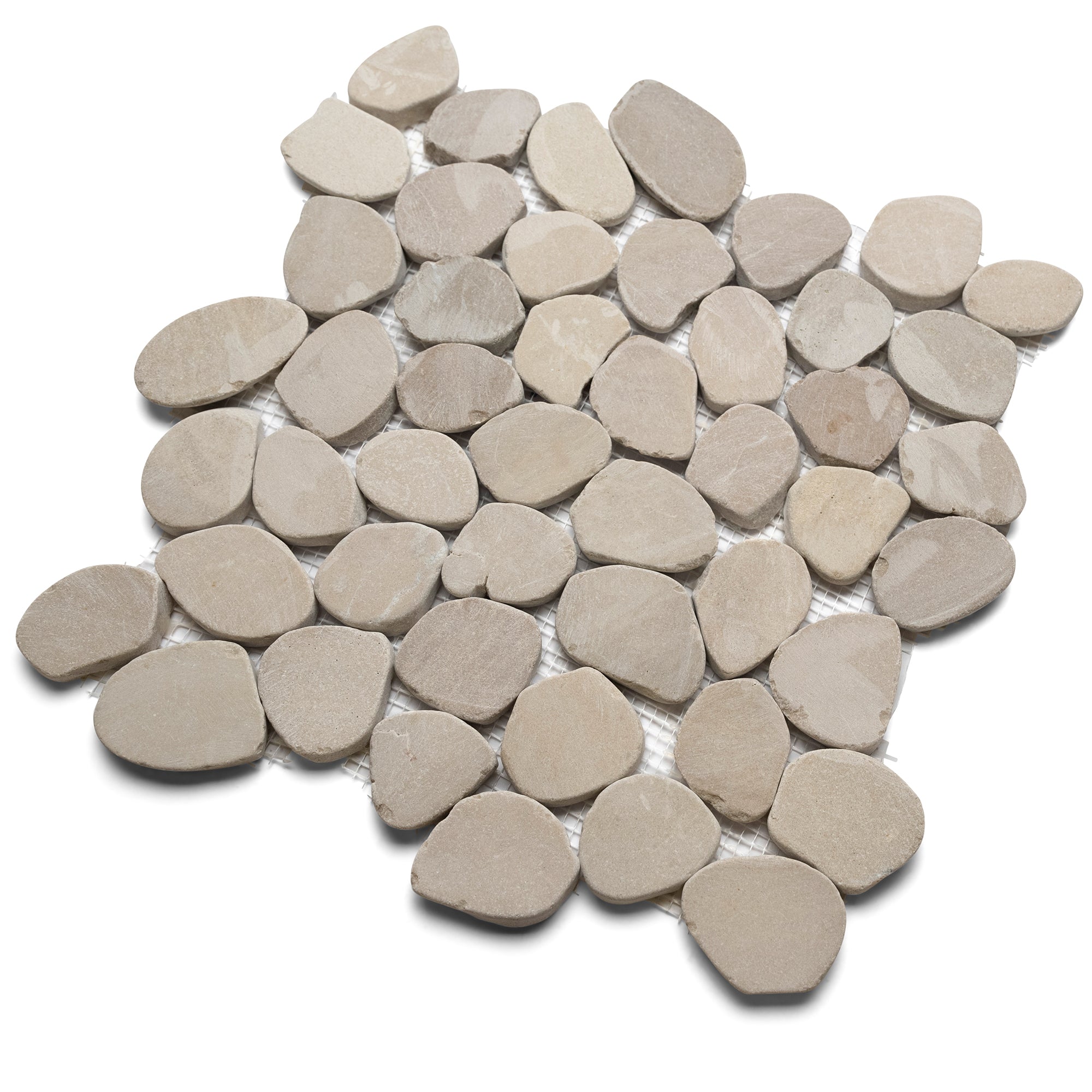 Sliced Java Tan Pebble Tile - Pebble Tile Shop