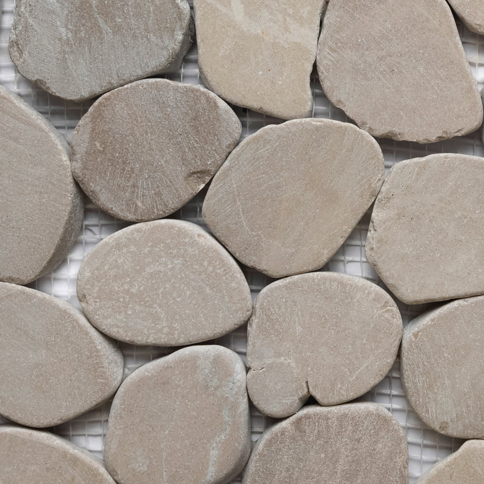 Sliced Java Tan Pebble Tile - Pebble Tile Shop