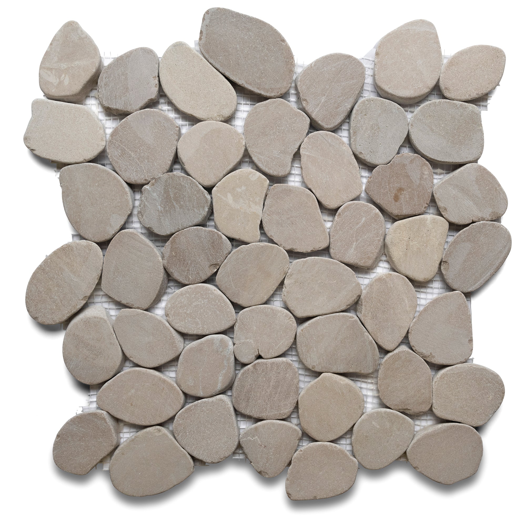 Sliced Java Tan Pebble Tile - Pebble Tile Shop