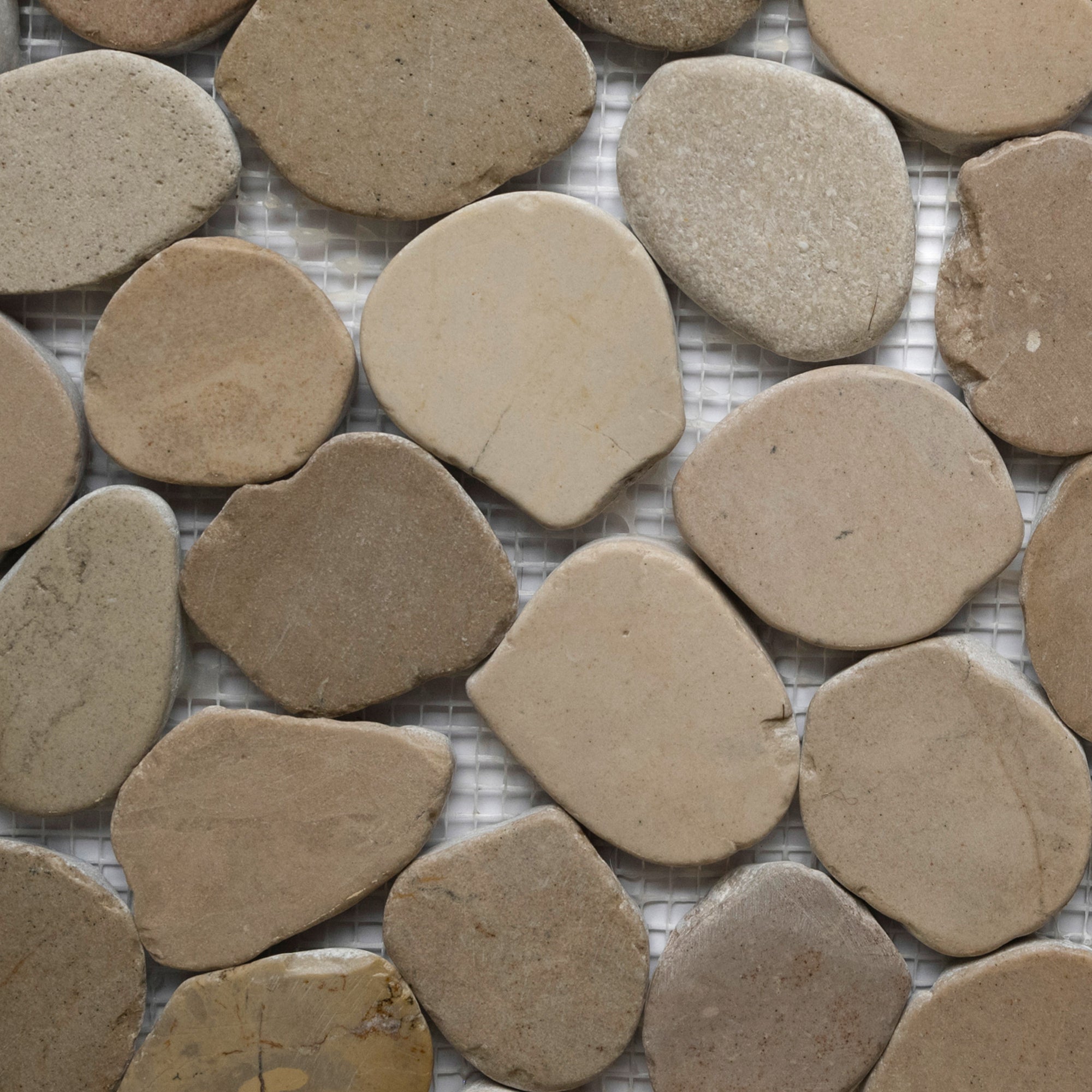 Sliced Java Tan Pebble Tile - Pebble Tile Shop