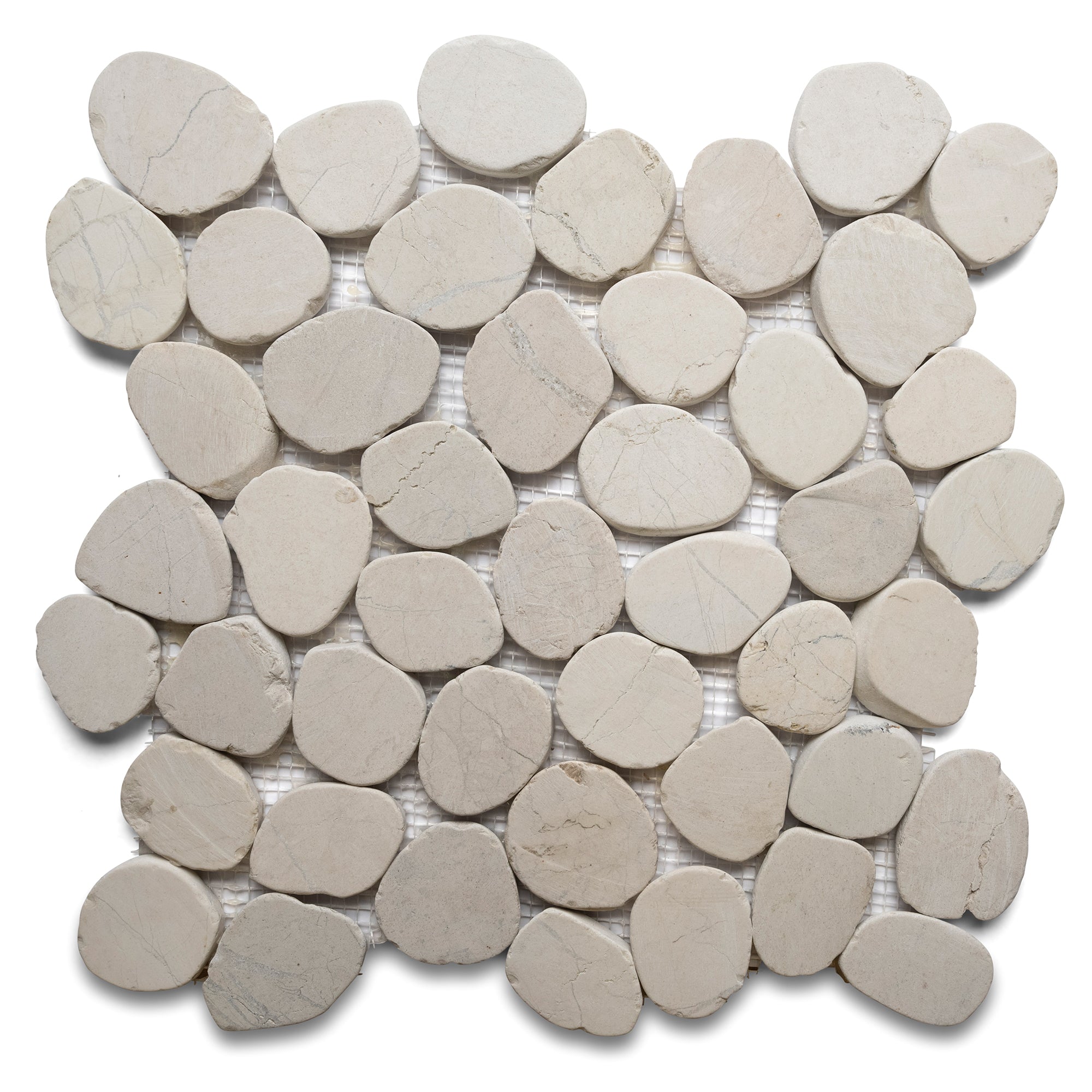 Sliced White Pebble Tile - Pebble Tile Shop