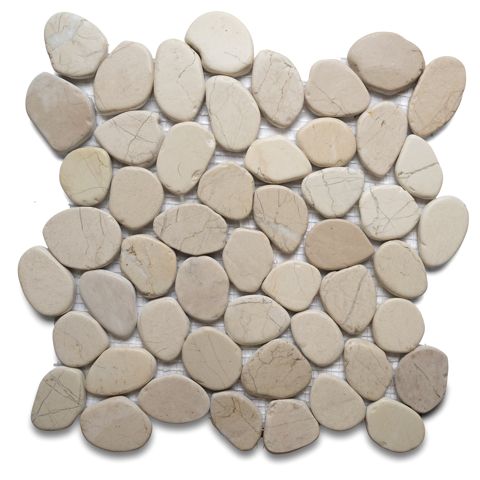 Sliced White Pebble Tile - Pebble Tile Shop