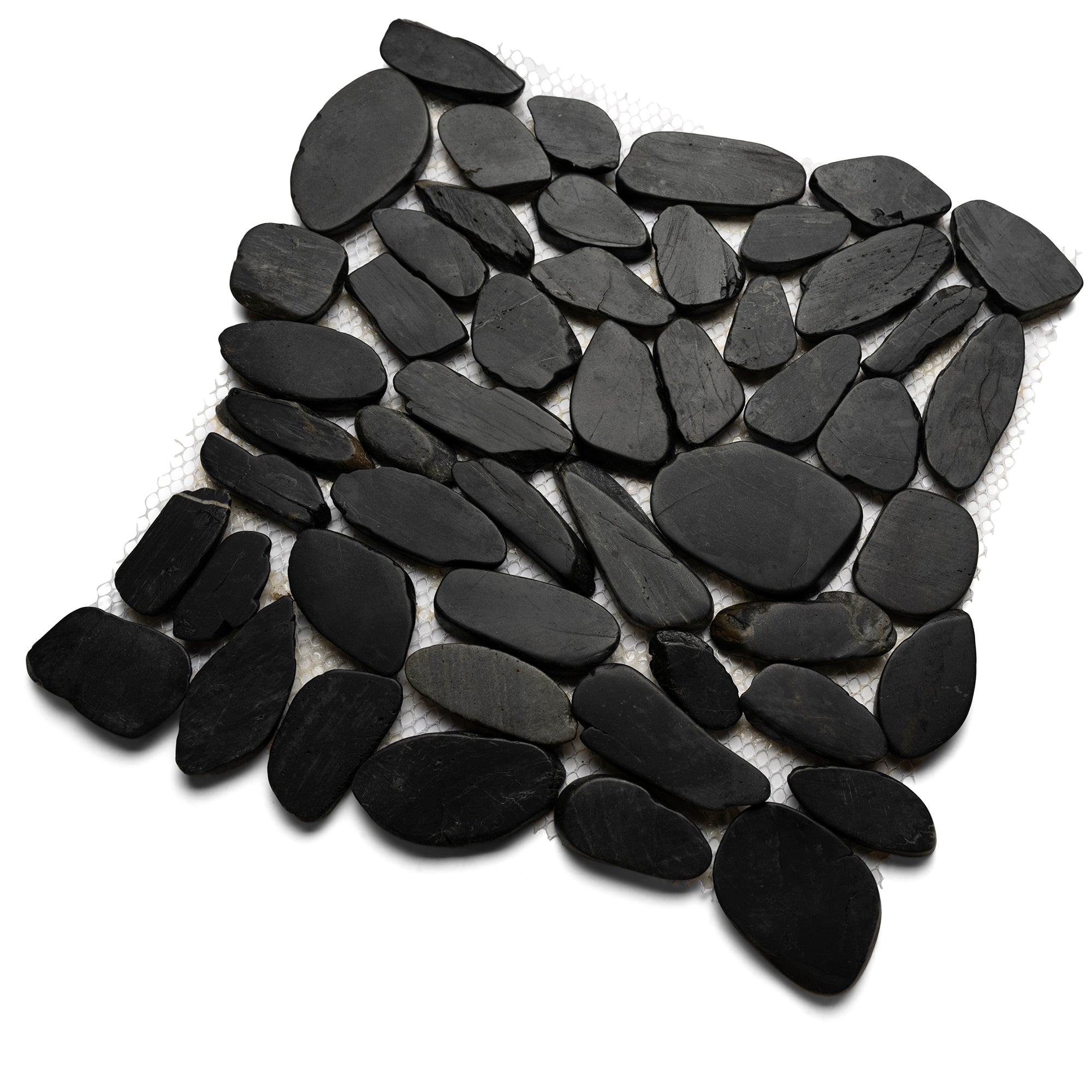 Sliced Black Pebble Tile - Pebble Tile Shop