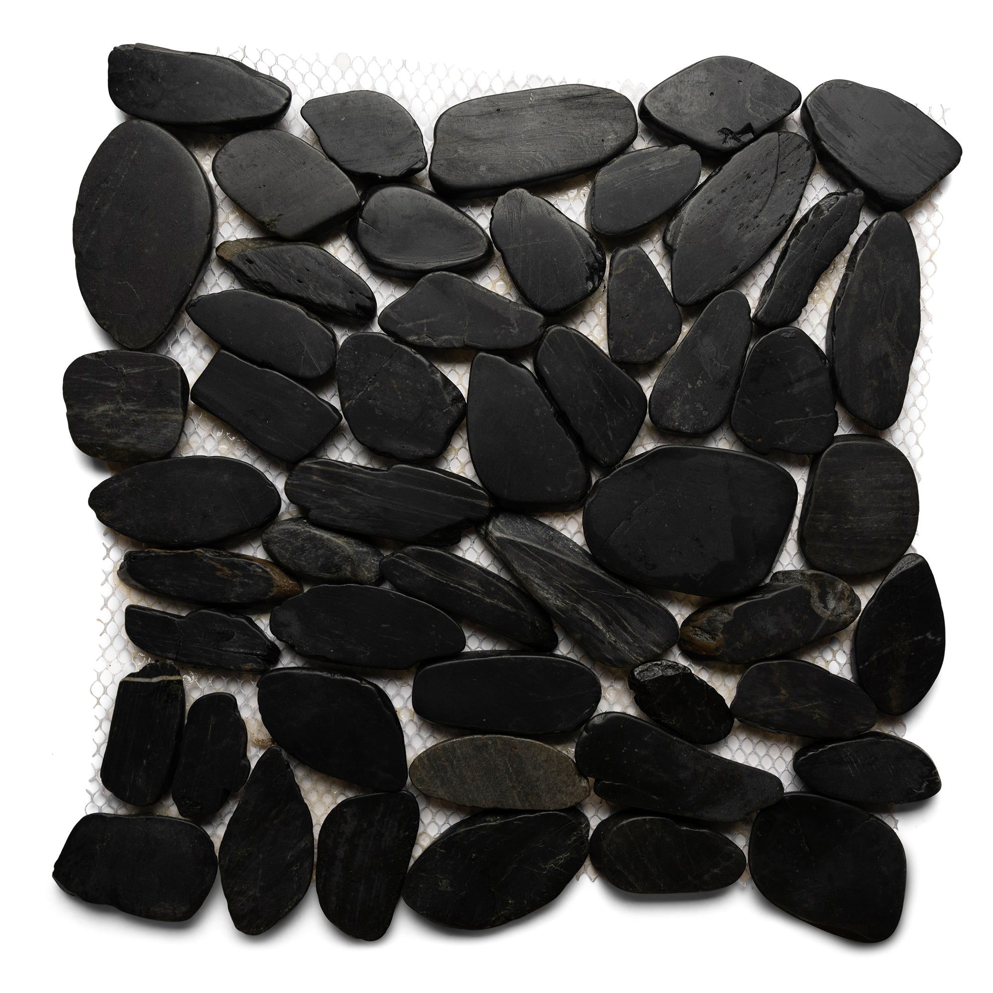 Sliced Black Pebble Tile - Pebble Tile Shop