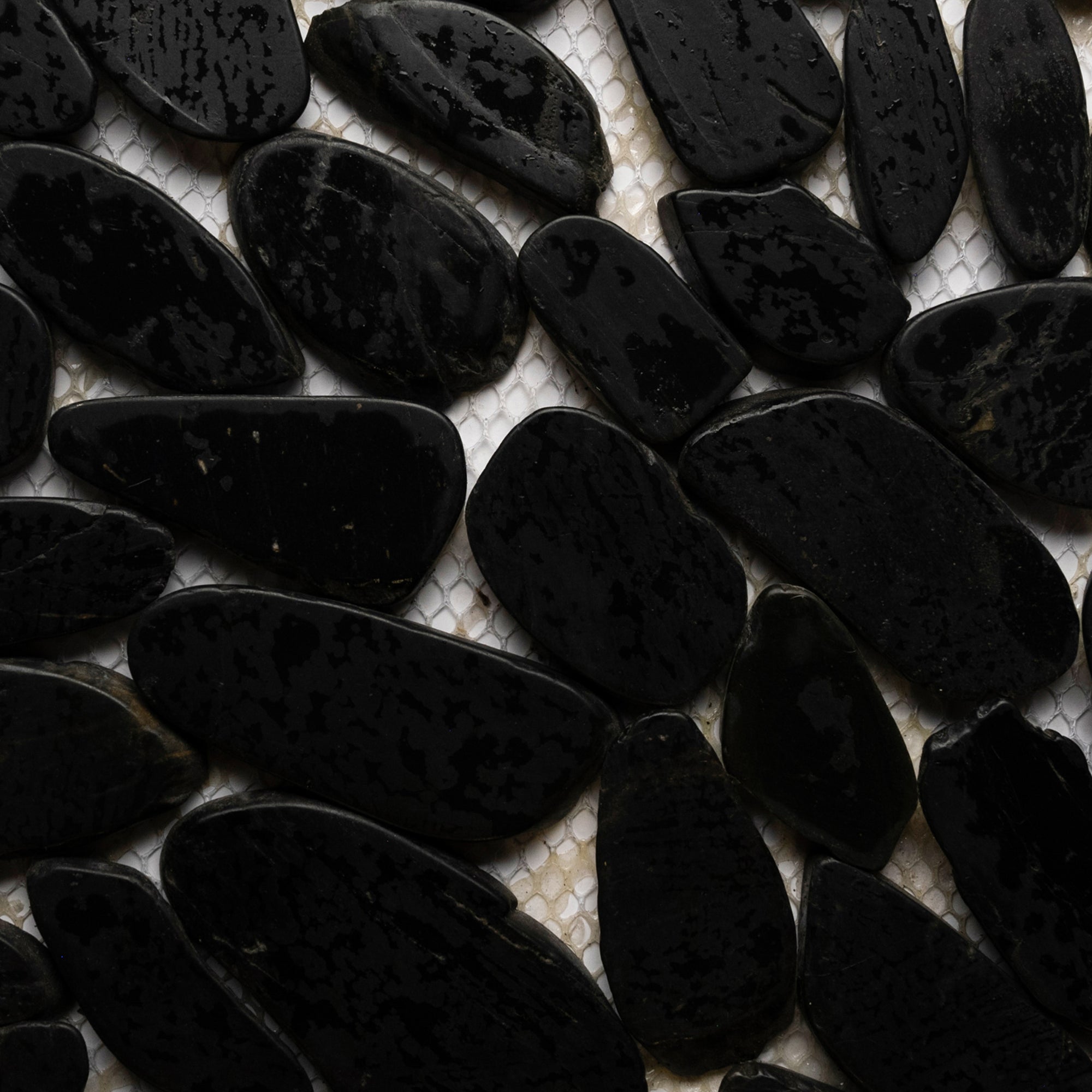 Sliced Black Pebble Tile - Pebble Tile Shop