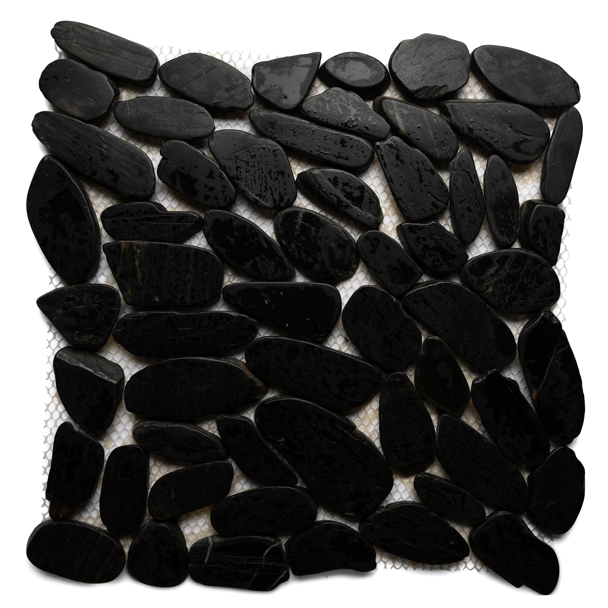 Sliced Black Pebble Tile - Pebble Tile Shop