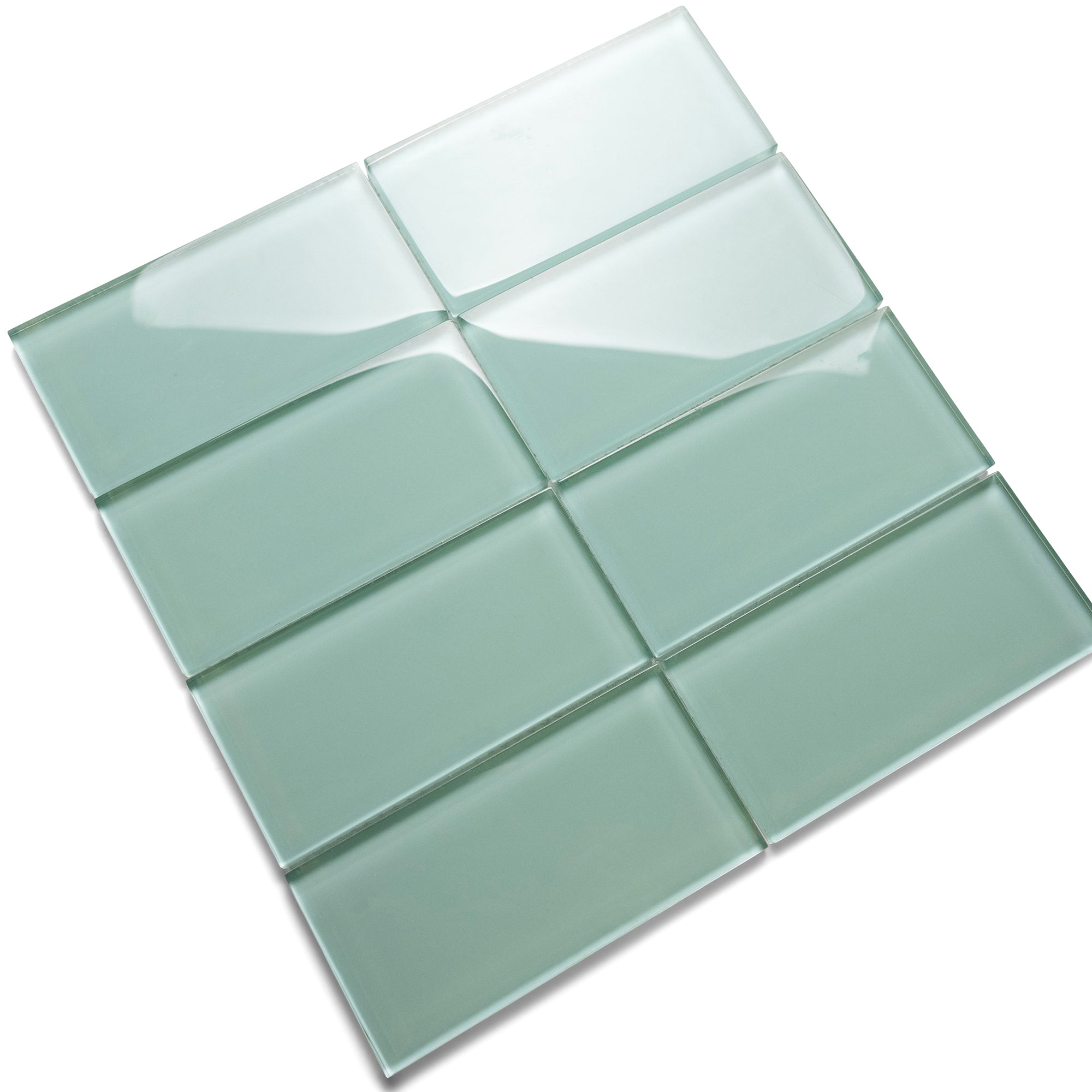 Sage Green Glass Subway Tile - Pebble Tile Shop