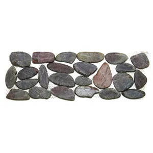 Sliced Red Pebble Tile Border - Pebble Tile Shop