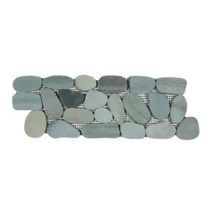 Sliced Sea Green Pebble Tile Border - Pebble Tile Shop