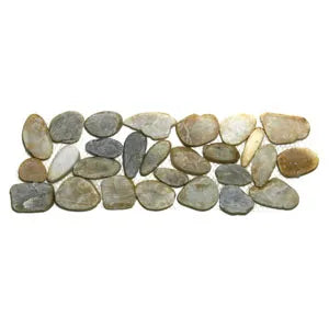 Sliced Amber Pebble Tile Border - Pebble Tile Shop