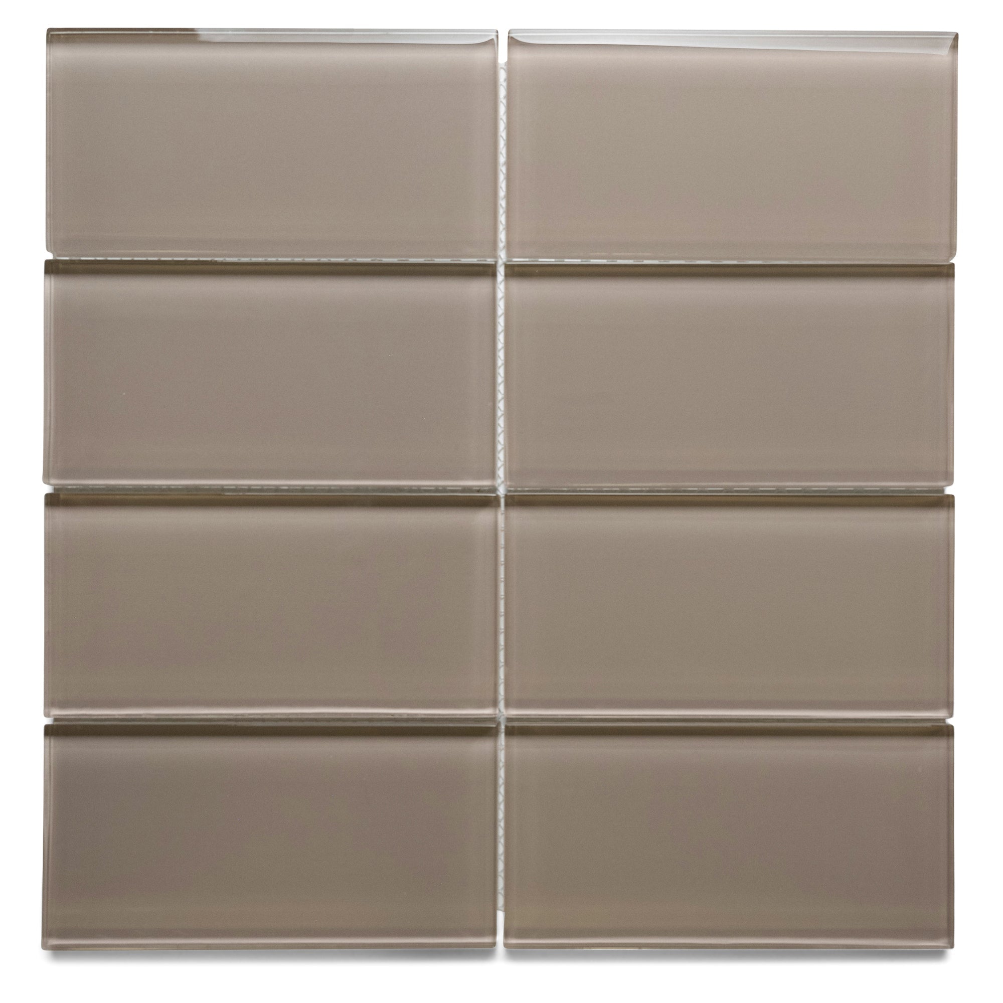 Taupe Glass Subway Tile - Pebble Tile Shop