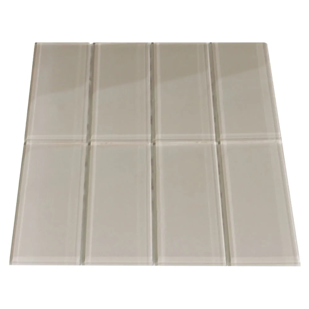 Taupe Glass Subway Tile - Pebble Tile Shop