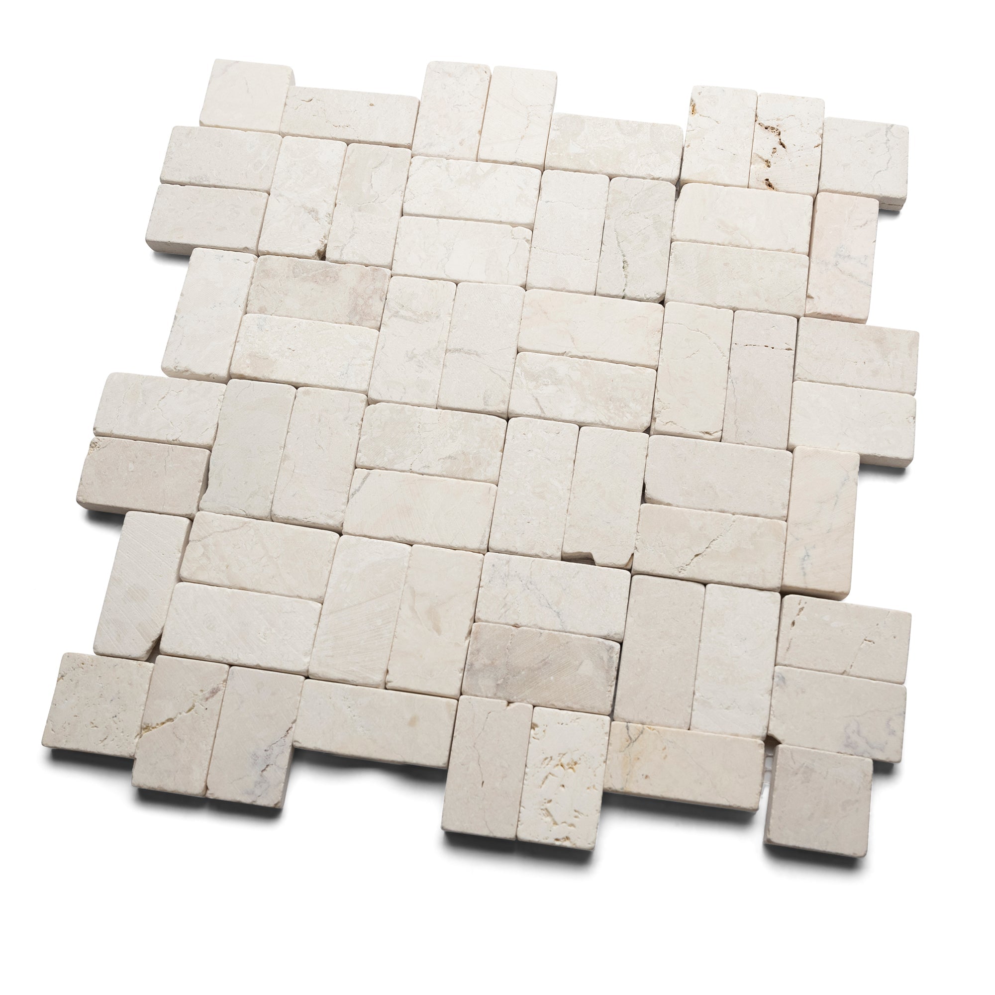 Ecru White New Antique Mosaic - Pebble Tile Shop