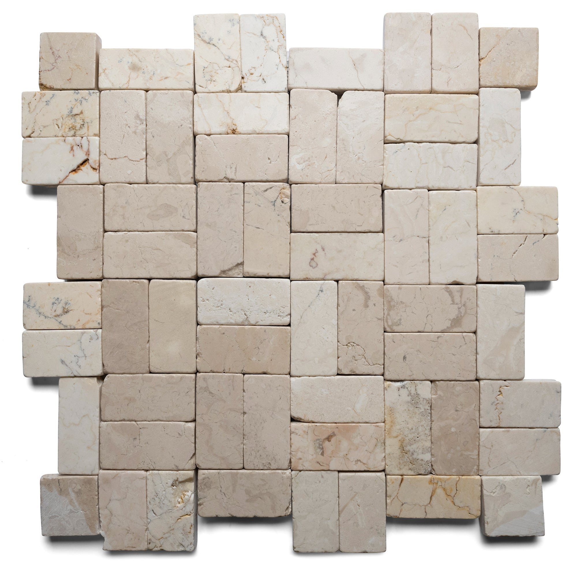 Ecru White New Antique Mosaic - Pebble Tile Shop