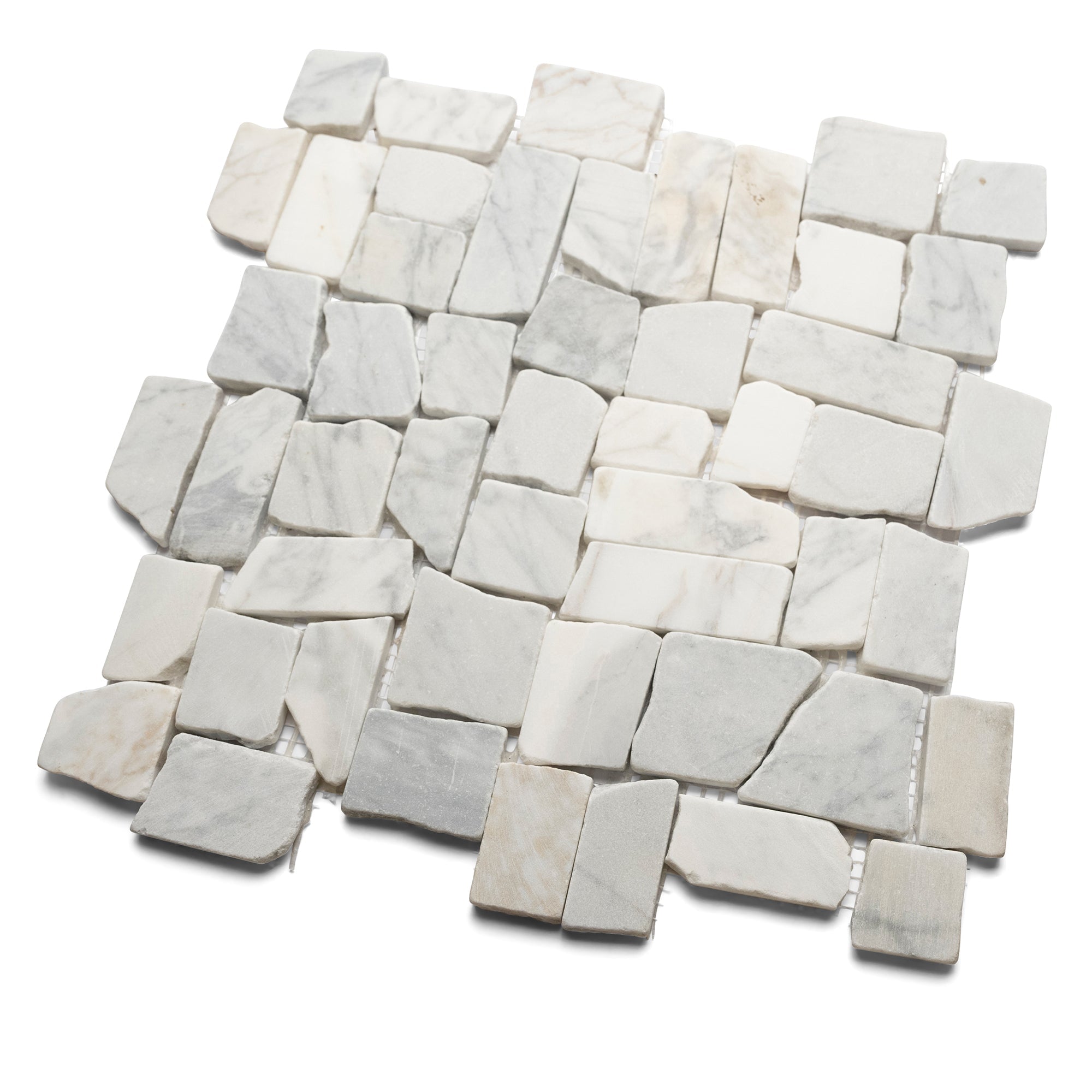 Super White Blocks Mosaic Tile - Pebble Tile Shop