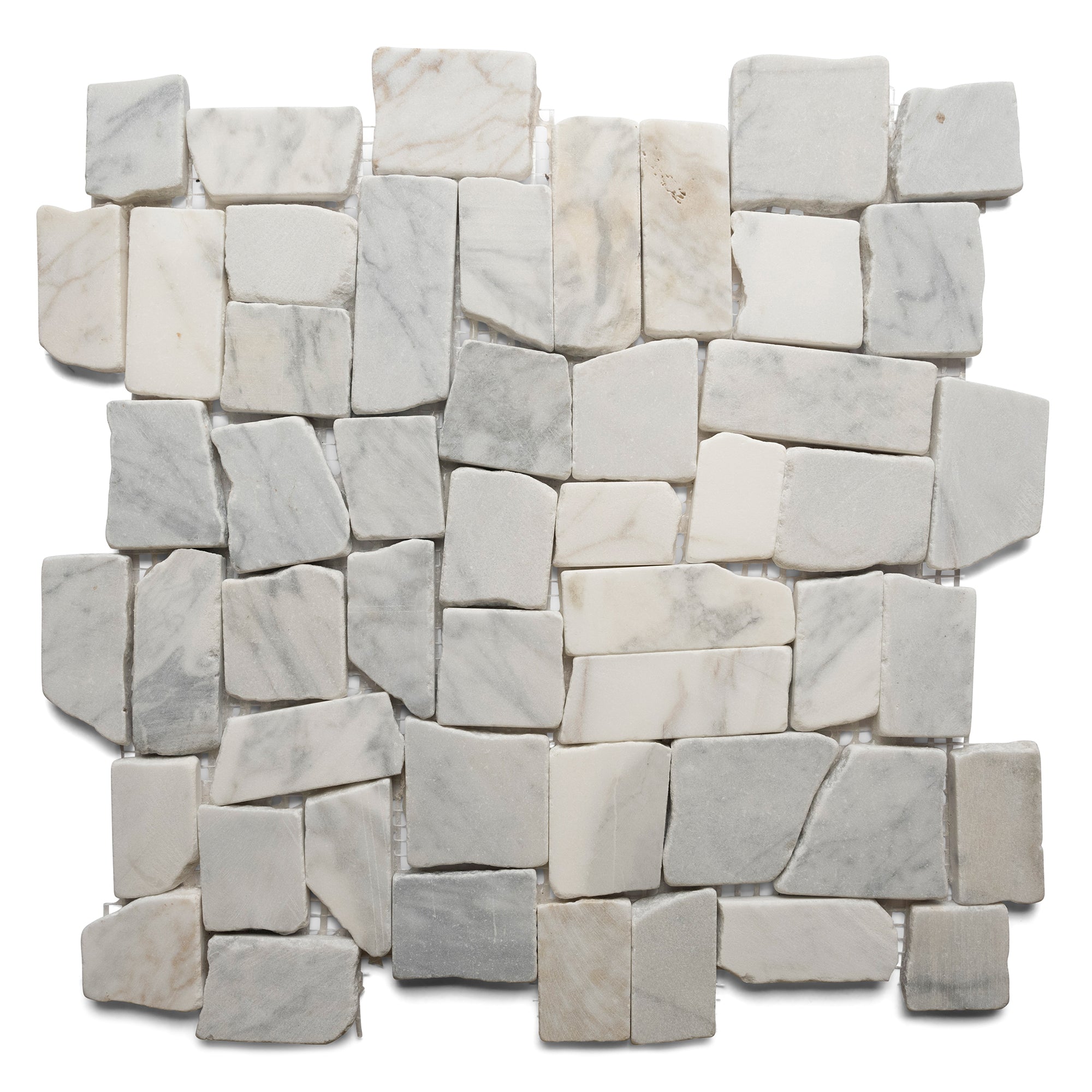 Super White Blocks Mosaic Tile - Pebble Tile Shop