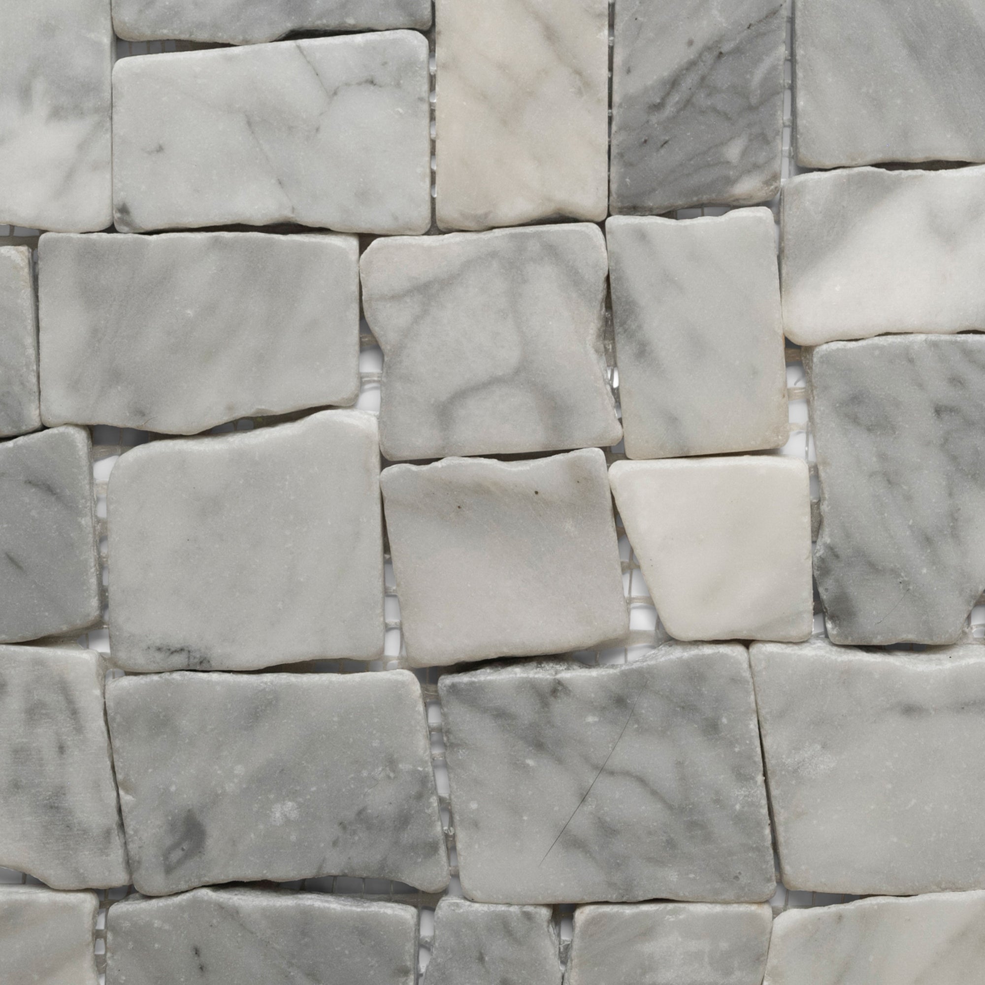 Super White Blocks Mosaic Tile - Pebble Tile Shop