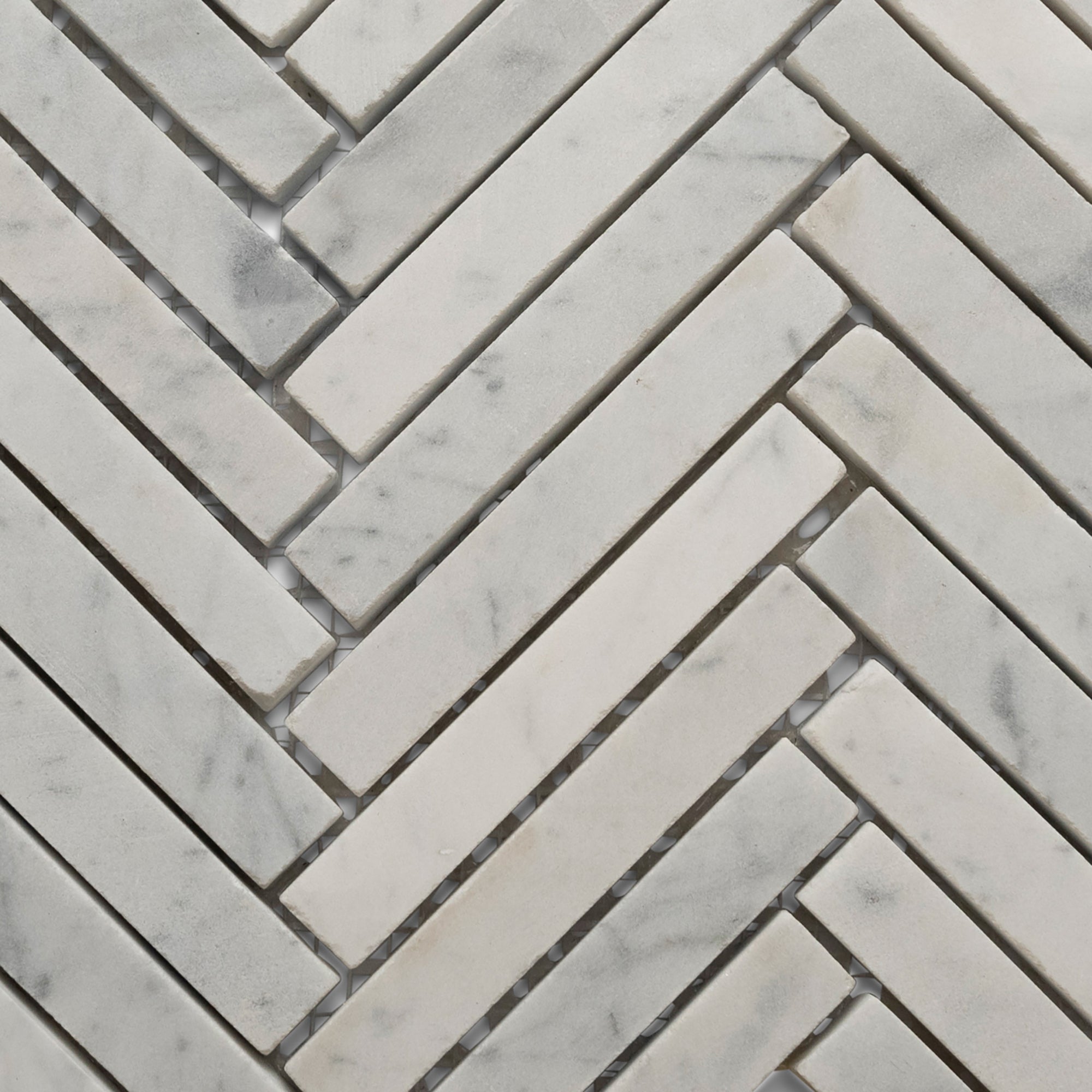 Carrara Small Chevron Mosaic Tile - Pebble Tile Shop