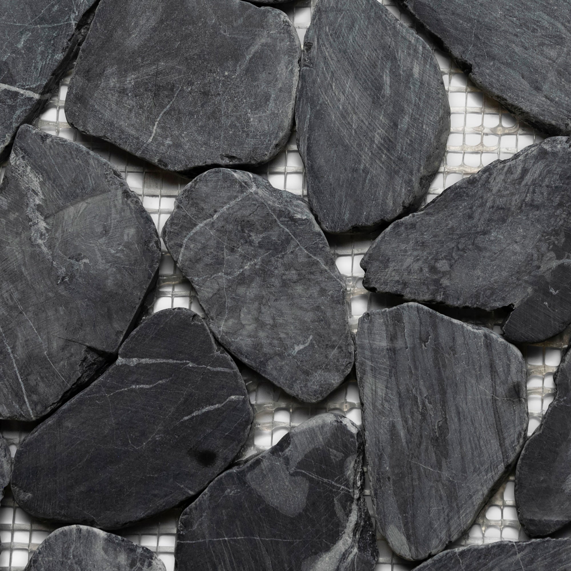 Tempest Black Xl Sliced Jumbo Pebble Tile - Pebble Tile Shop