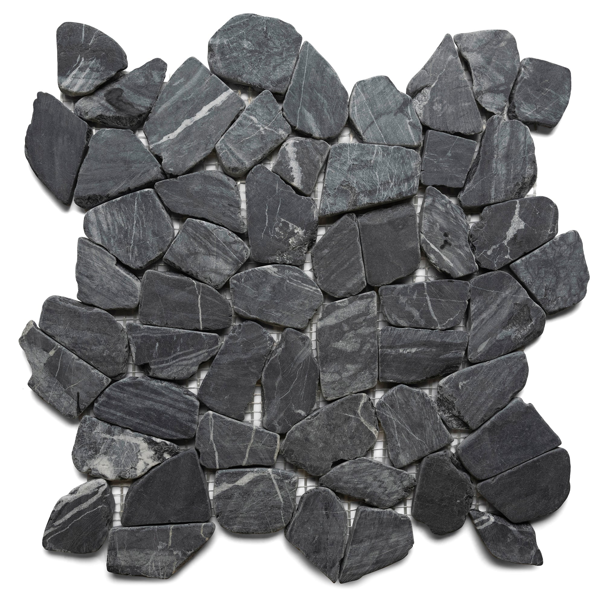 Tempest Black Pebble Stone Mosaic Tile - Pebble Tile Shop