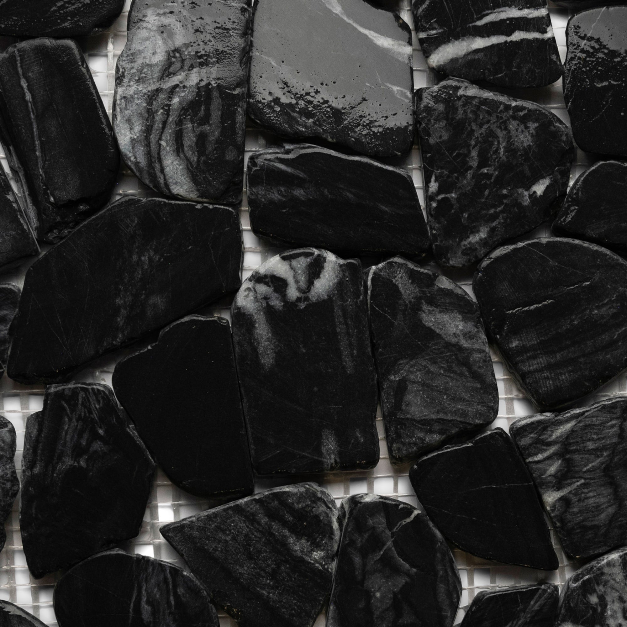 Tempest Black Pebble Stone Mosaic Tile - Pebble Tile Shop