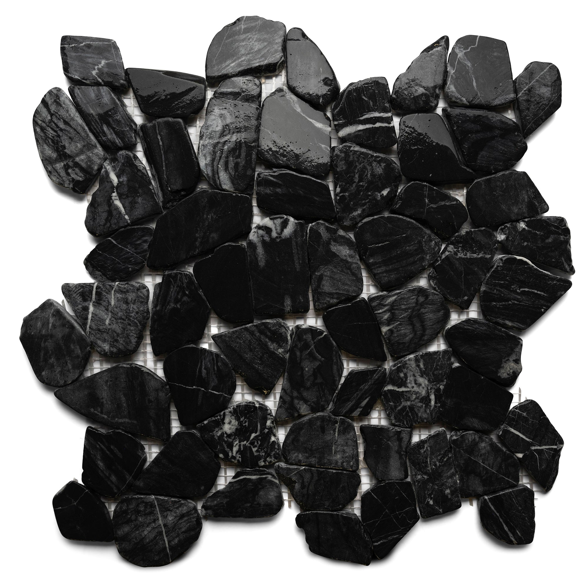 Tempest Black Pebble Stone Mosaic Tile - Pebble Tile Shop