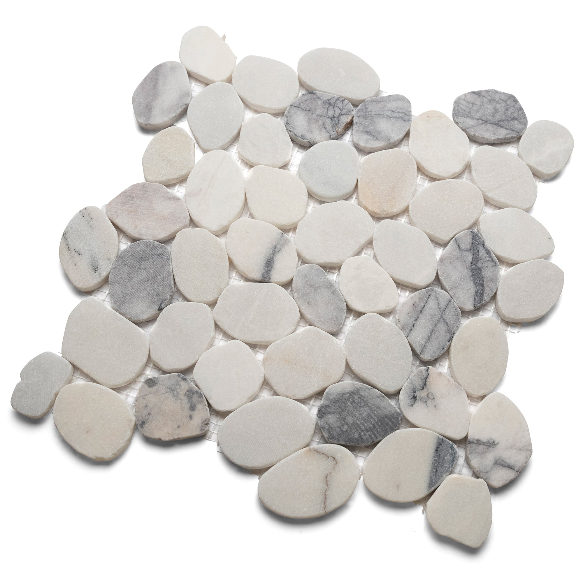 Milas Lilac Sliced Round Medium Pebble Tile - Pebble Tile Shop