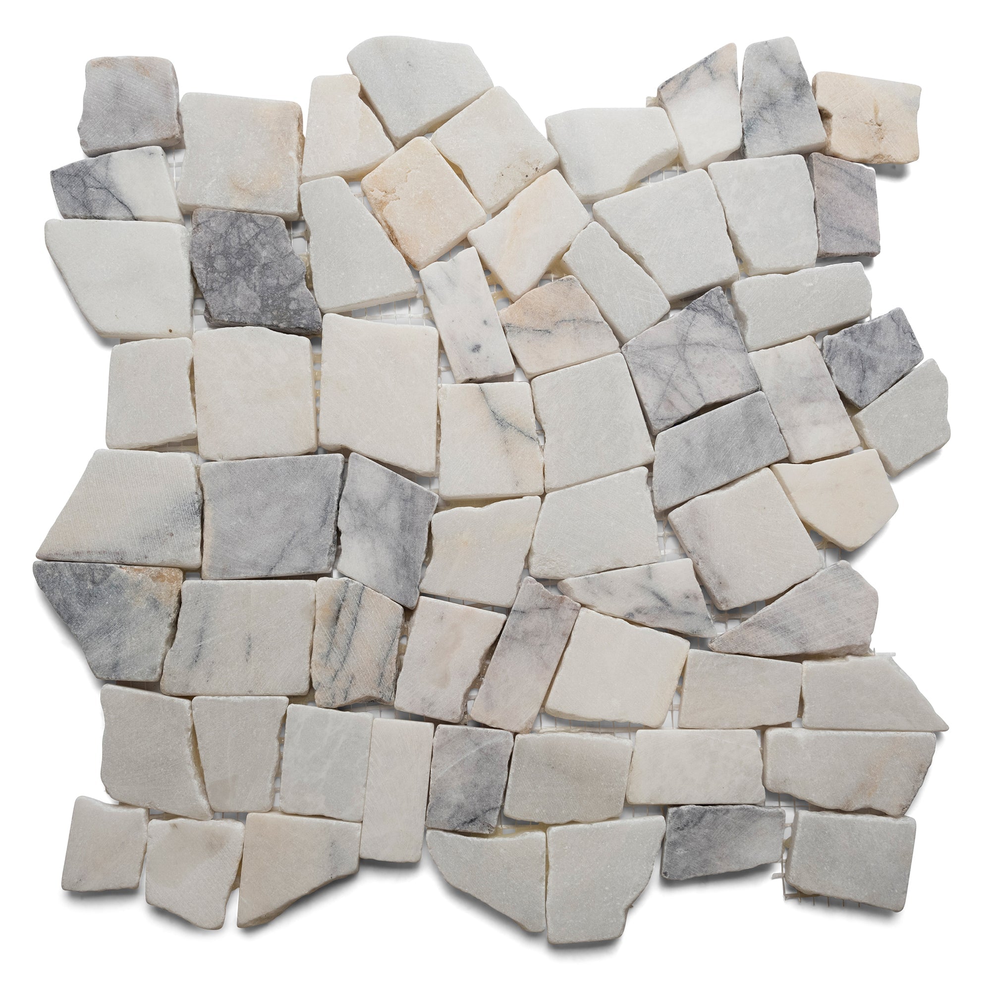 Milas Lilac Stone Mosaic Tile - Pebble Tile Shop