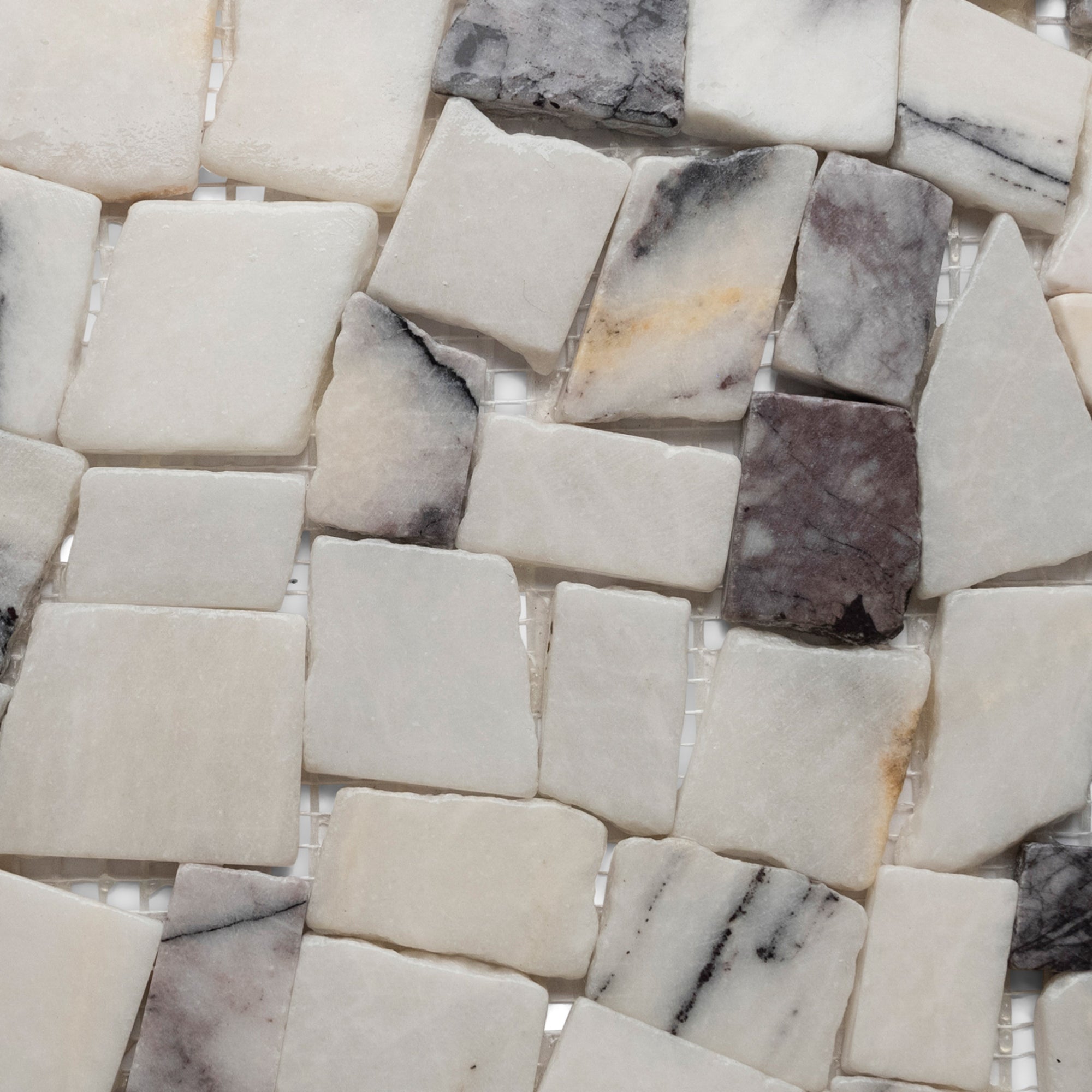 Milas Lilac Stone Mosaic Tile - Pebble Tile Shop