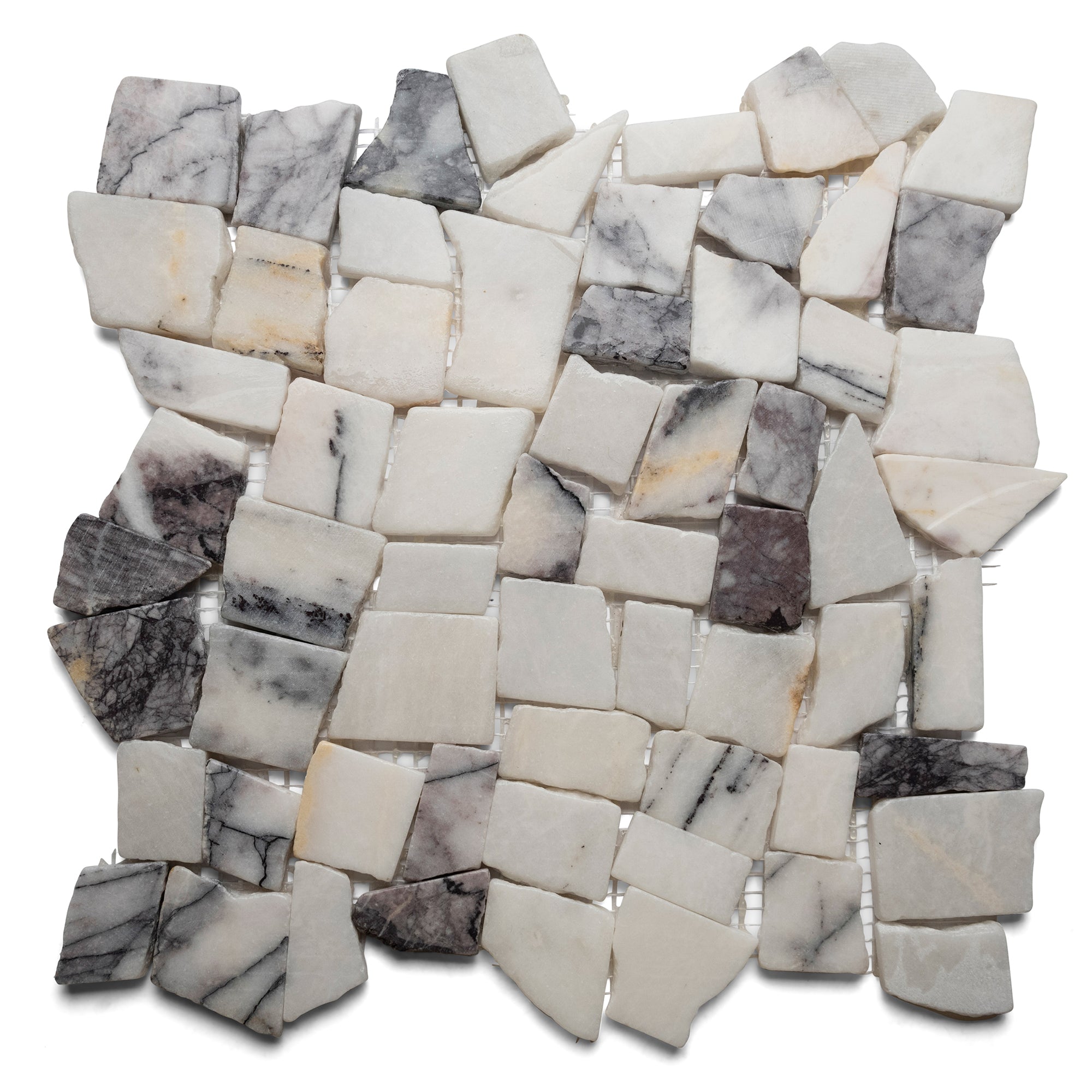 Milas Lilac Stone Mosaic Tile - Pebble Tile Shop