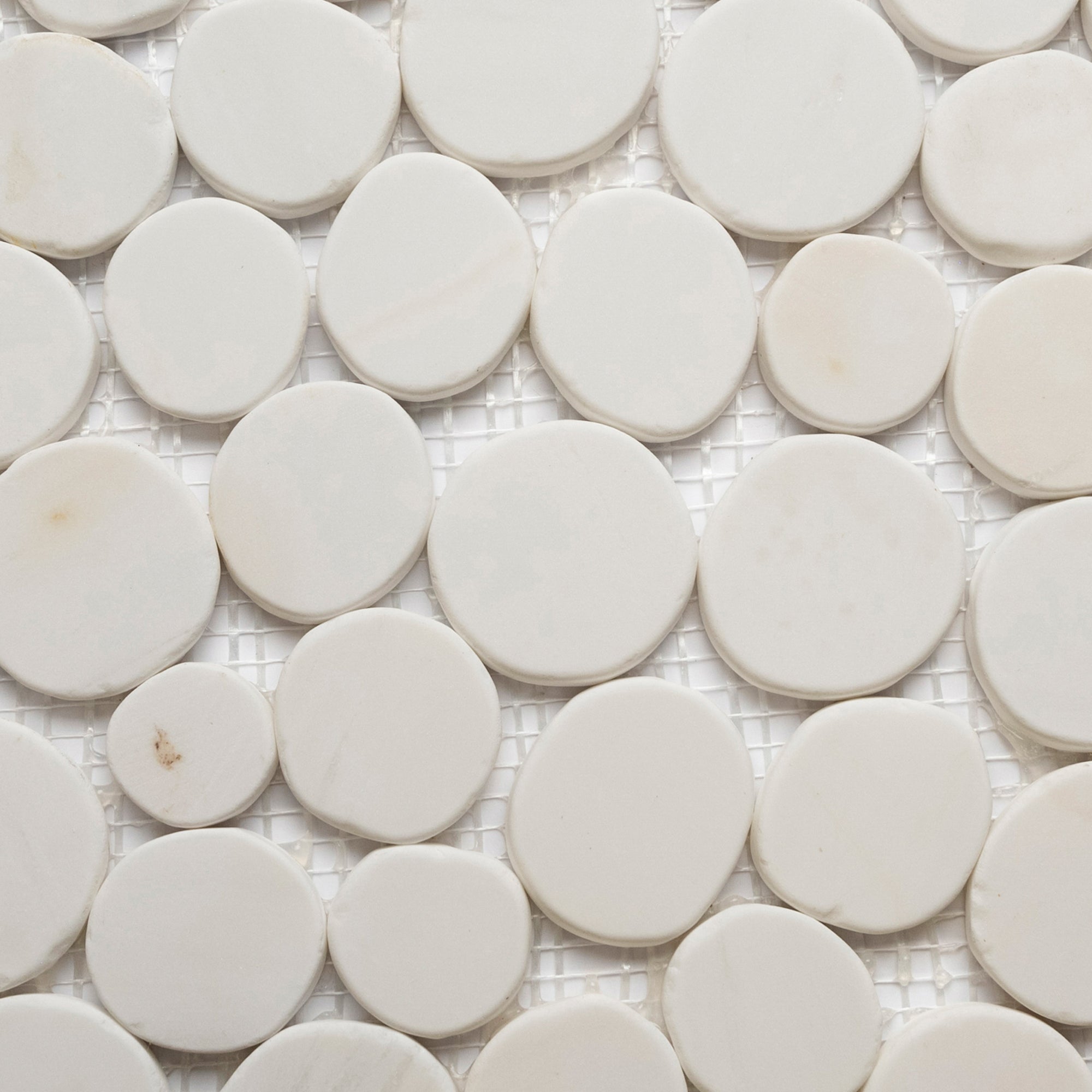 Bianco Dolomite Moon Mosaic - Pebble Tile Shop