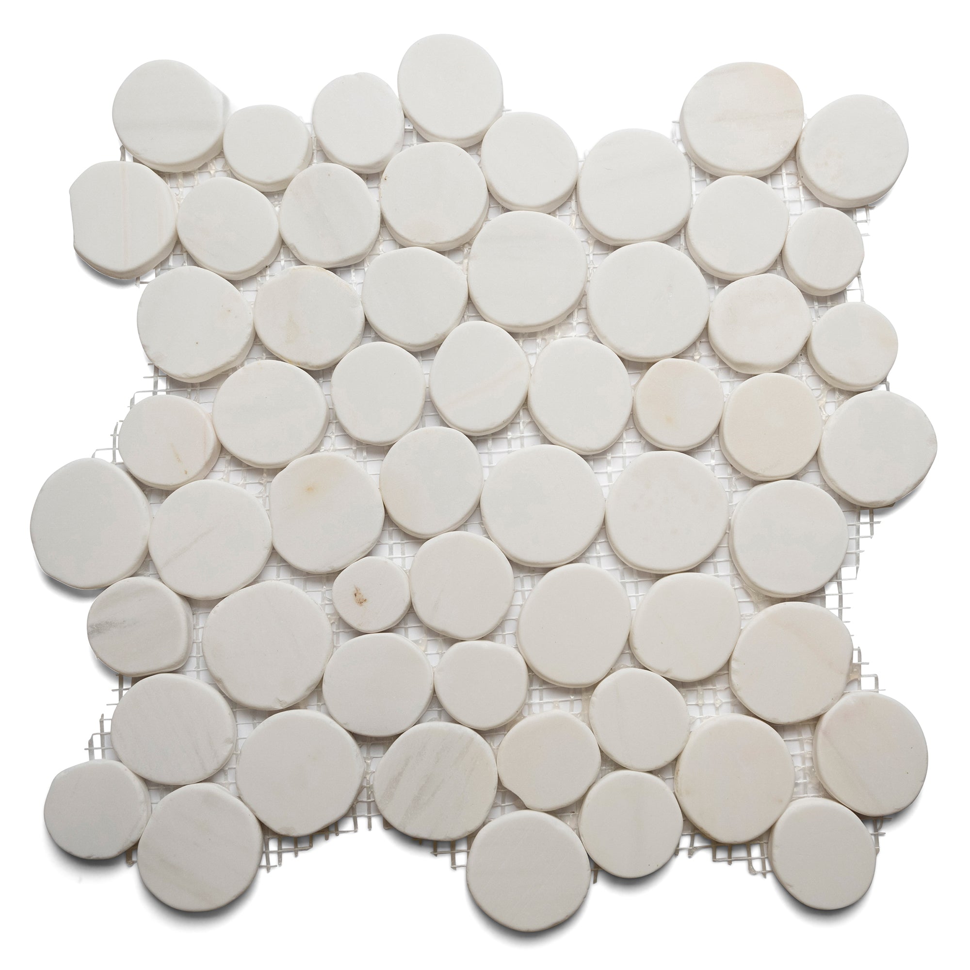 Bianco Dolomite Moon Mosaic - Pebble Tile Shop