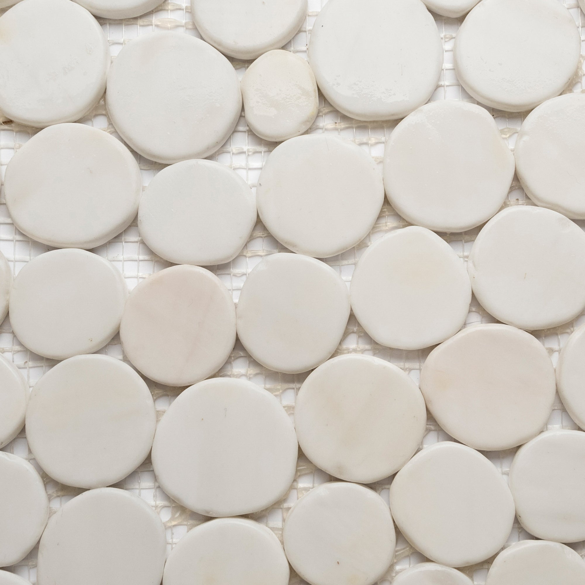 Bianco Dolomite Moon Mosaic - Pebble Tile Shop