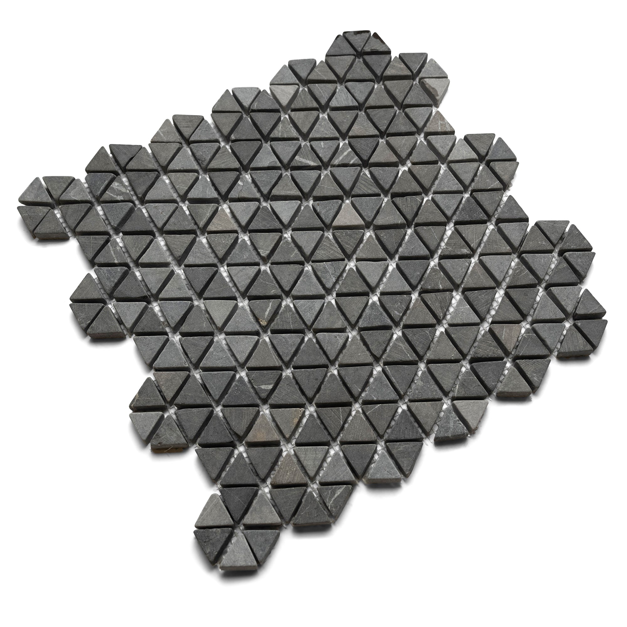 Grey Triangles Hexagon Marble Mosaic - Pebble Tile Shop