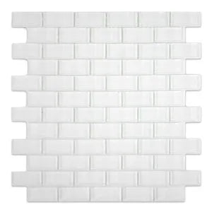 White 1x2 Mini Glass Subway Tile - Pebble Tile Shop