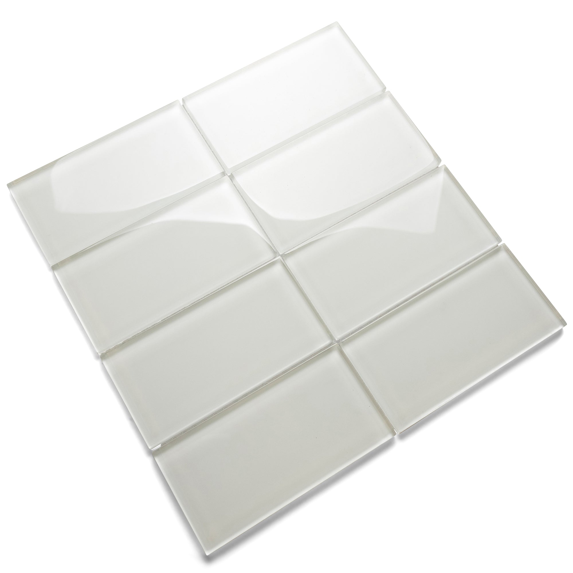 White Glass Subway Tile - Pebble Tile Shop