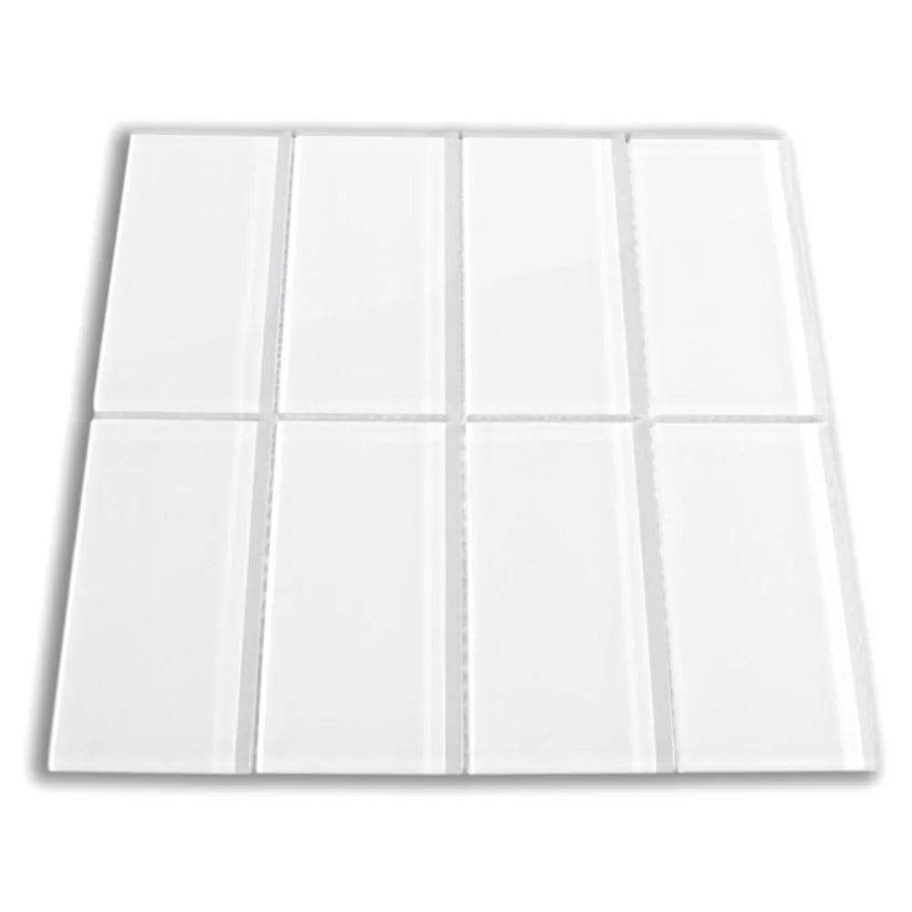 White Glass Subway Tile - Pebble Tile Shop